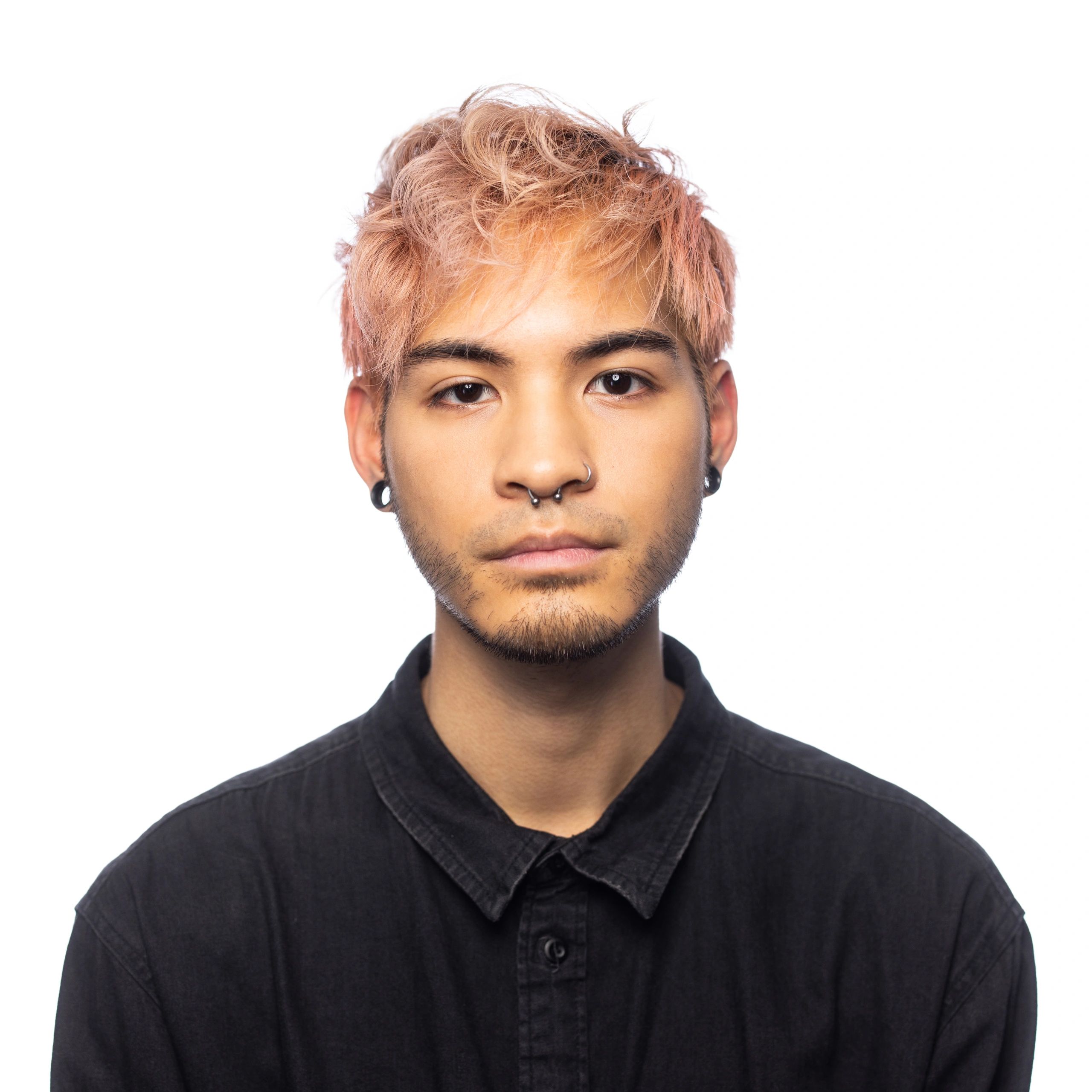 Professional portrait of a young man on a white background
